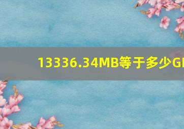 13336.34MB等于多少GB