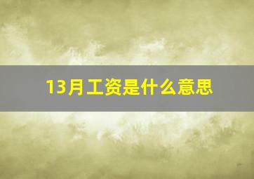 13月工资是什么意思