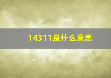 14311是什么意思