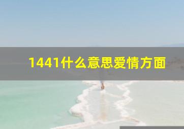 1441什么意思爱情方面(