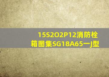 15S2O2P12消防栓箱图集SG18A65一J型