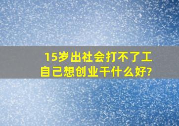 15岁出社会打不了工自己想创业干什么好?