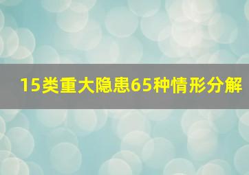 15类重大隐患65种情形分解