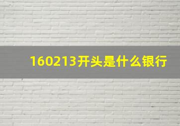 160213开头是什么银行