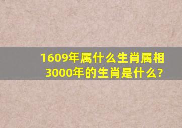 1609年属什么生肖属相,3000年的生肖是什么?