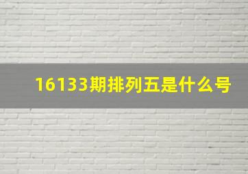 16133期排列五是什么号