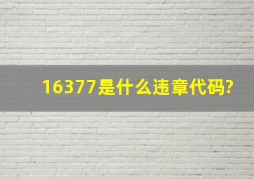 16377是什么违章代码?