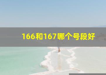 166和167哪个号段好