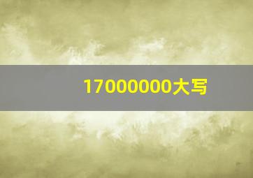 17000000大写