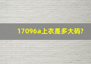 17096a上衣是多大码?