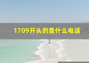 1709开头的是什么电话