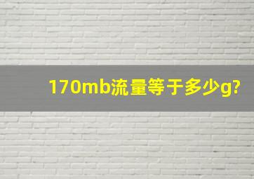 170mb流量等于多少g?