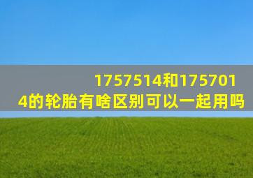 1757514和1757014的轮胎有啥区别可以一起用吗