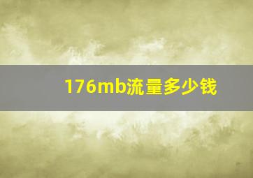 176mb流量多少钱