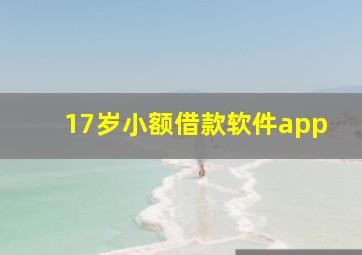 17岁小额借款软件app