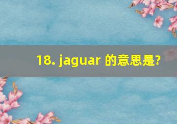 18. jaguar 的意思是?