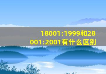 18001:1999和28001:2001有什么区别