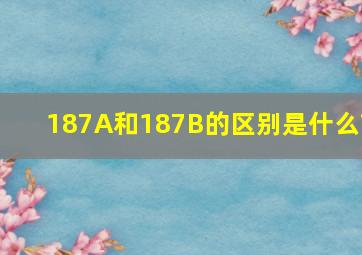 187A和187B的区别是什么?