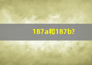 187a和187b?