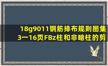 18g9011钢筋排布规则图集3一16页,FBz柱和非暗柱的剪力墙上竖向...