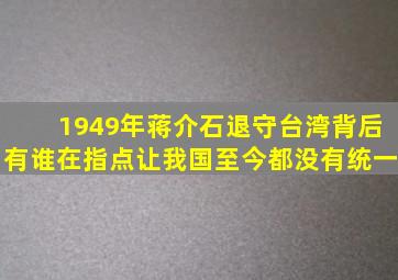 1949年蒋介石退守台湾,背后有谁在指点,让我国至今都没有统一