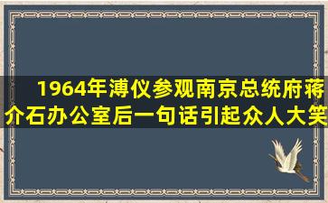 1964年,溥仪参观南京总统府蒋介石办公室后,一句话引起众人大笑|杜聿明...