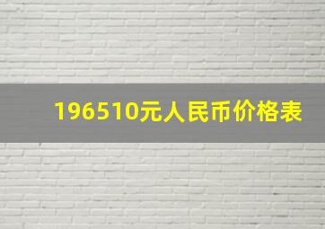 196510元人民币价格表