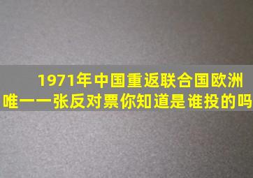 1971年中国重返联合国,欧洲唯一一张反对票,你知道是谁投的吗