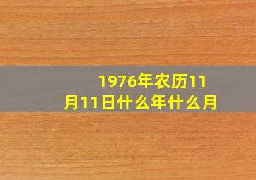 1976年农历11月11日什么年什么月