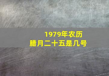 1979年农历腊月二十五是几号