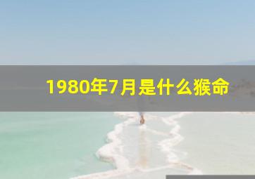 1980年7月是什么猴命