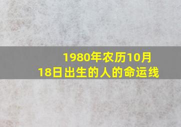 1980年农历10月18日出生的人的命运线