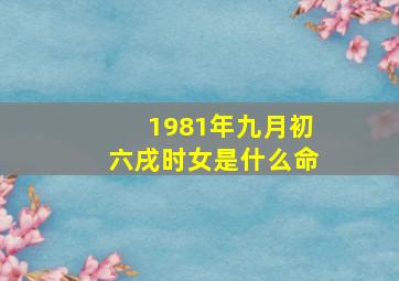 1981年九月初六戌时女是什么命