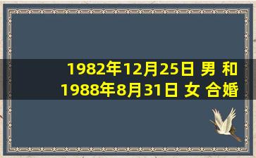 1982年12月25日 男 和1988年8月31日 女 合婚