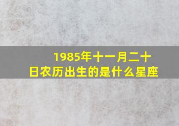 1985年十一月二十日农历出生的是什么星座