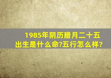 1985年阴历腊月二十五出生是什么命?五行怎么样?