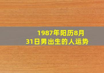 1987年阳历8月31日男出生的人运势