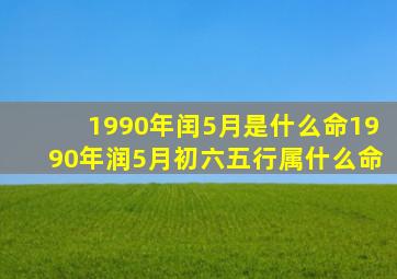 1990年闰5月是什么命,1990年润5月初六五行属什么命