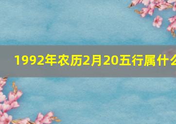 1992年农历2月20五行属什么