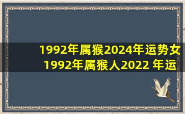 1992年属猴2024年运势女,1992年属猴人2022 年运势运程