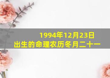 1994年12月23日出生的命理农历冬月二十一