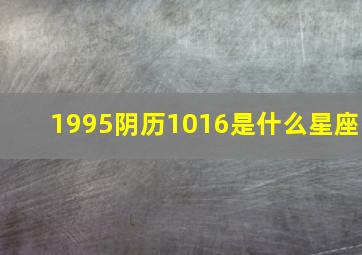 1995阴历1016是什么星座