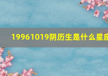 19961019阴历生是什么星座