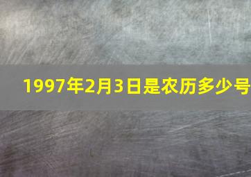 1997年2月3日是农历多少号