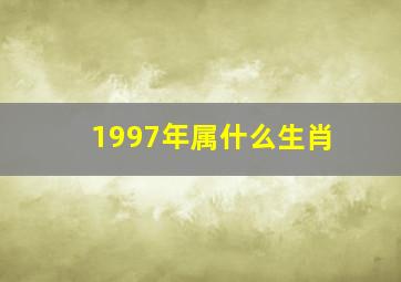 1997年属什么生肖