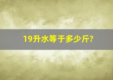 19升水等于多少斤?