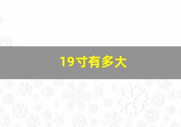 19寸有多大(