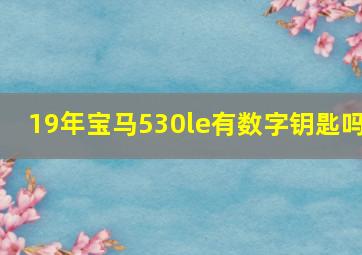 19年宝马530le有数字钥匙吗