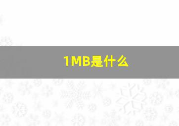 1MB是什么(