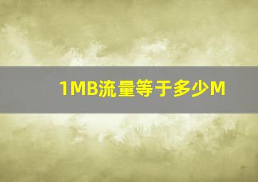 1MB流量等于多少M